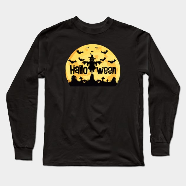 Halloween moon night Long Sleeve T-Shirt by StarTshirts